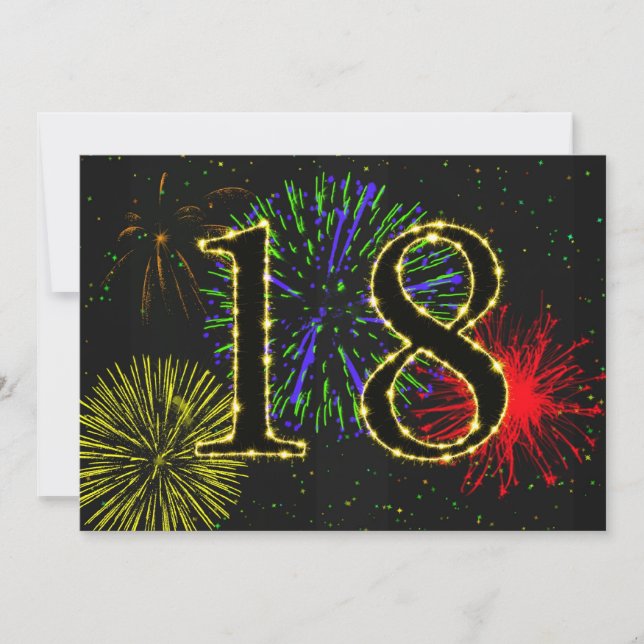 Invitation Fête du 18e anniversaire invitez (Devant)
