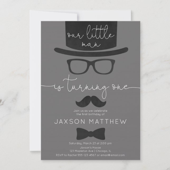 Invitation Fête du 1er anniversaire de notre petit garçon (Devant)