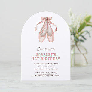 Invitation Fête du 1er anniversaire fille de ballet