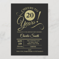 Fête du 20e anniversaire - Chalkboard Gold