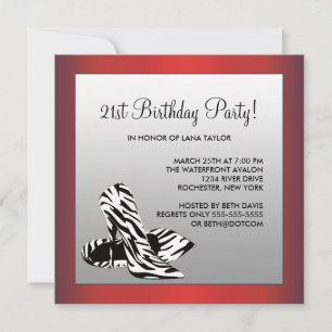 Invitation Fête du 21e anniversaire des femmes au Zèbre rouge