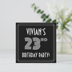 Invitation Fête du 23ème anniversaire : Art Déco Style avec N