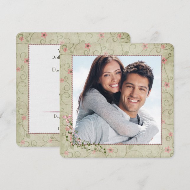 Invitation Fête du 25e anniversaire avec photo (Devant / Derrière)