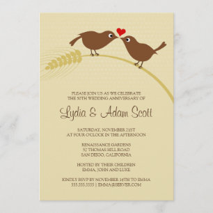 Invitation Fête du 25e anniversaire de mariage de Love Birds