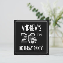 Fête du 26e anniversaire : Art Déco Style avec Nom