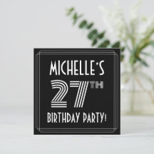 Fête du 27e anniversaire : Art Déco Style avec Nom