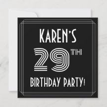Fête du 29e anniversaire : Art Déco Style avec nom