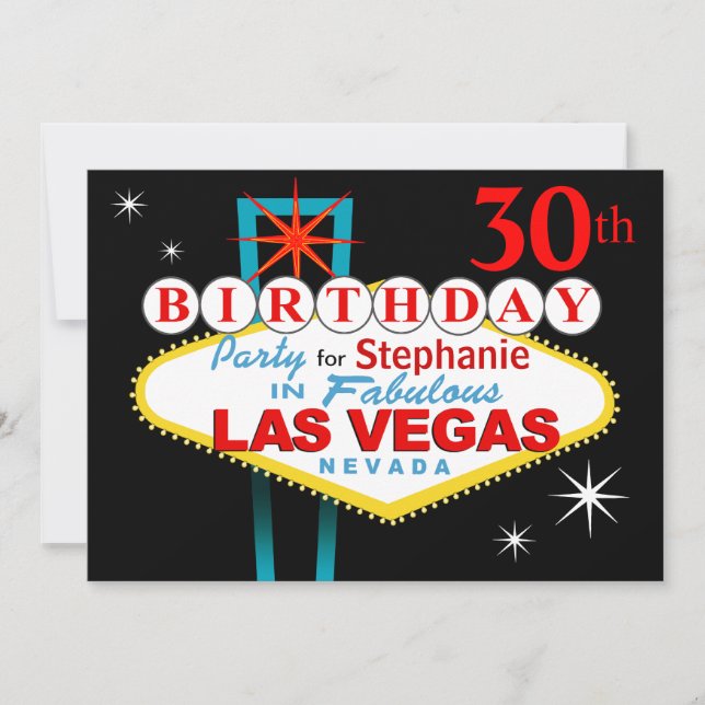 Invitation Fête du 30e anniversaire de Las Vegas (Devant)
