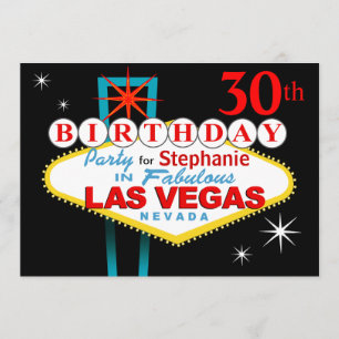 Invitation Fête du 30e anniversaire de Las Vegas