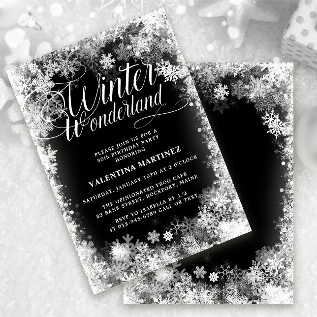 Invitation Fête du 30e anniversaire Wonderland Snowflake (Créateur téléchargé)