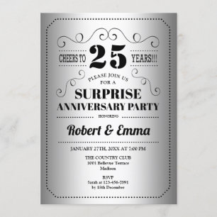 Invitation Fête du 35e anniversaire de Surprise - Noir d'arge