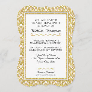 Invitation Fête du 40e anniversaire Glam Great Gatsby Style