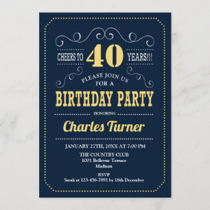 Invitation Fête du 40e anniversaire - Marine Gold