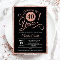 Fête du 40e anniversaire - Rose Gold Black ANY AGE