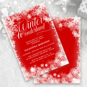 Invitation Fête du 40e anniversaire Wonderland Winter Wonderl