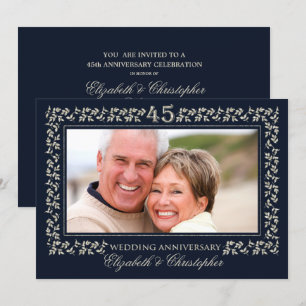Invitation Fête du 45e anniversaire de mariage   Photo person