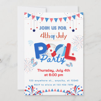 Invitation Fête du 4 juillet personnalisable