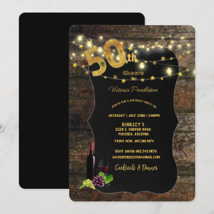 Invitation Fête du 50e anniversaire, Bois de grange, Lumières