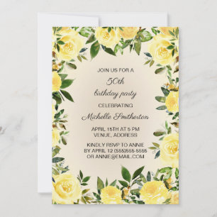 Invitation Fête du 50e anniversaire de la femme de la florale
