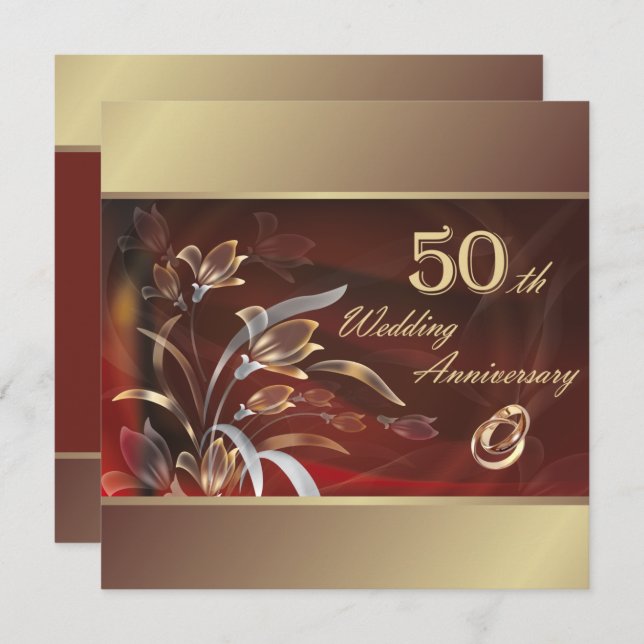 Invitation Fête du 50e anniversaire de mariage  (Devant / Derrière)