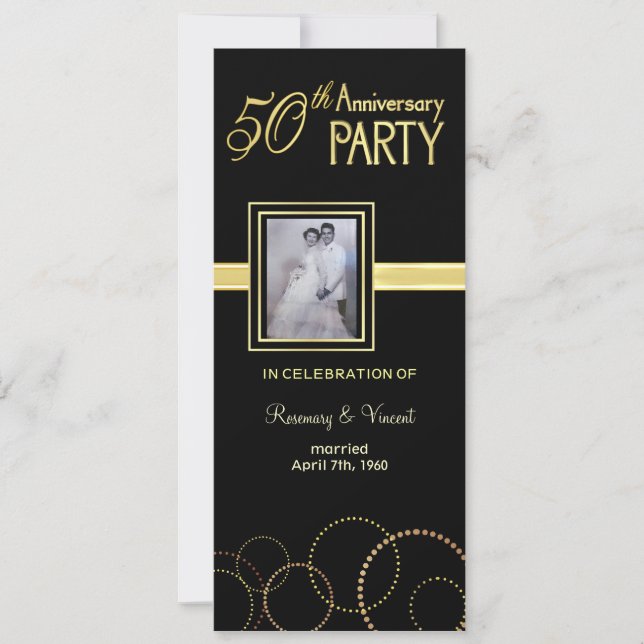Invitation Fête du 50e anniversaire de mariage - Photo facult (Devant)