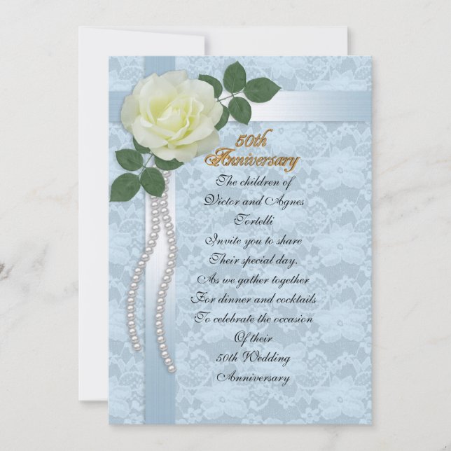 Invitation fête du 50e anniversaire de mariage pour parents d (Devant)