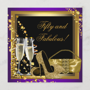 Invitation Fête du 50e anniversaire de Purple and Gold