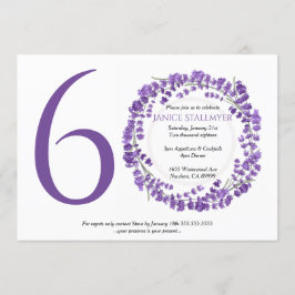 Invitation Fête du 60e anniversaire, fleurs de lavande