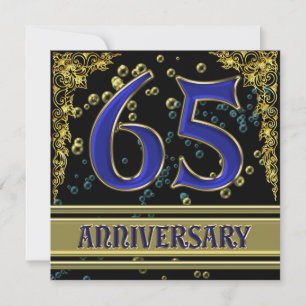 Invitation Fête du 65e anniversaire de Black and Gold