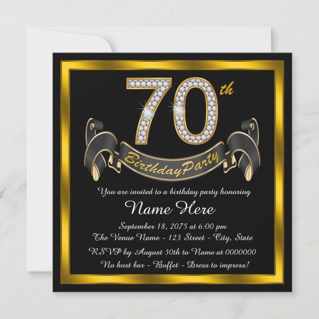 Invitation Fête du 70e anniversaire (Devant)