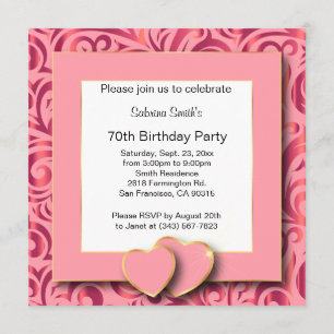 Invitation Fête du 70e anniversaire Texte do-it-yourself