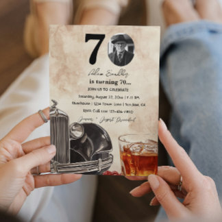 Invitation Fête du 70e anniversaire | Vieux Timer Voiture & W