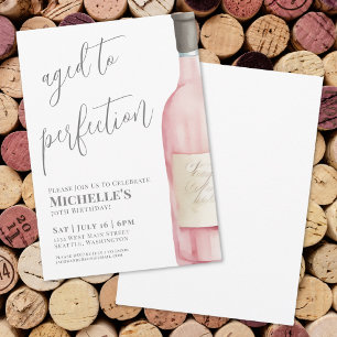 Invitation Fête du 70e anniversaire Wine Simple