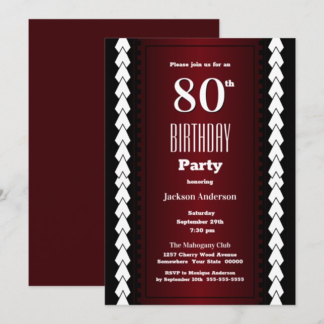 Invitation Fête du 80e anniversaire de la Bourgogne moderne (Devant / Derrière)