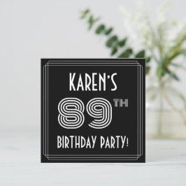 Invitation Fête du 89e anniversaire : Art Déco Style avec nom