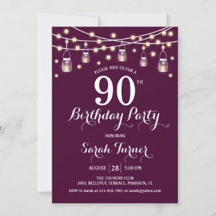 Invitation Fête du 90e anniversaire - Bourgogne