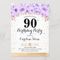 Fête du 90e anniversaire - Gold Purple Flowers