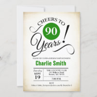 Fête du 90e anniversaire - Vert noir blanc
