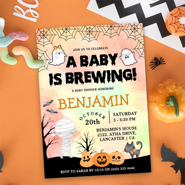 Invitation Fête du Baby shower costume d'Halloween (Créateur téléchargé)