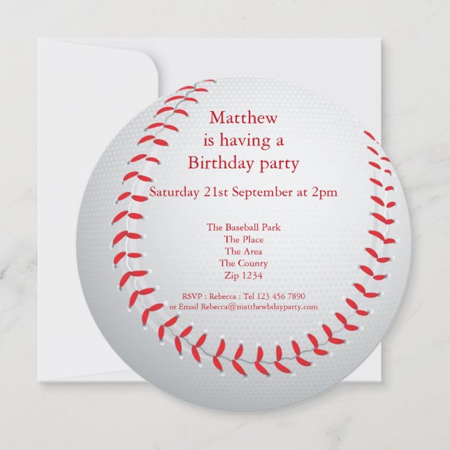 Invitation Fête du baseball (Devant)