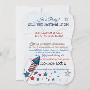 Invitation Fête du BBQ en média mixtes Patriot Americana