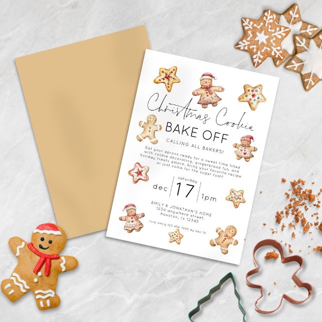 Invitation Fête du biscuit de Noël (Front and back view)