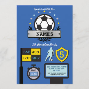 Invitation Fête du Boy's Soccer Party Anniversaire Sports Inv