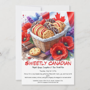 Invitation Fête du Canada Cookies & Coquelicots Doux Canadien