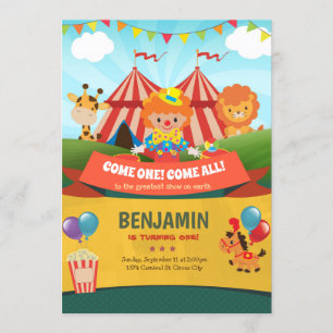 Invitation Fête du cirque d'invitation à l'anniversaire du Ca