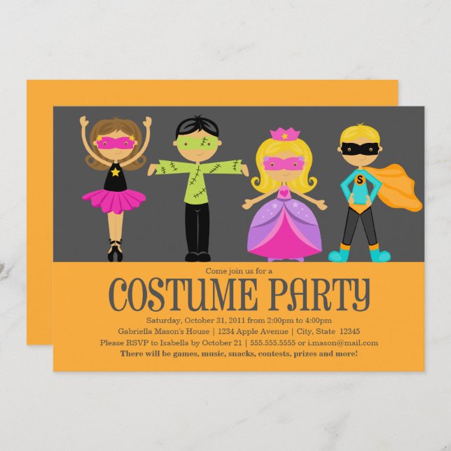 Invitation Fête du costume (Devant / Derrière)