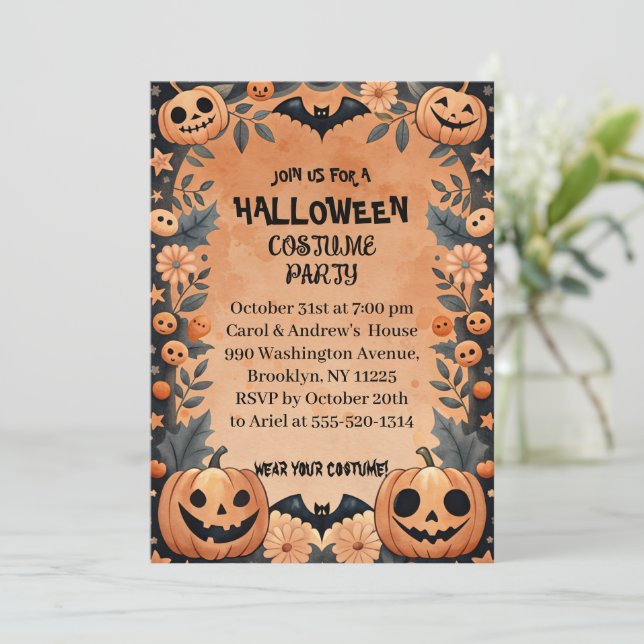 Invitation Fête du costume d'Halloween (Debout devant)