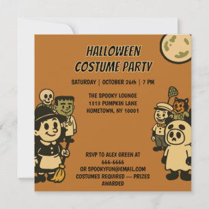 Invitation Fête du costume d'Halloween monstre ironique