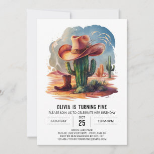 Invitation Fête du Cowboy Casquette Wild West