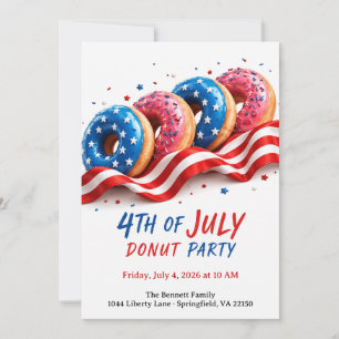 Invitation Fête du Donut du 14 juillet - Donuts Patriotiques